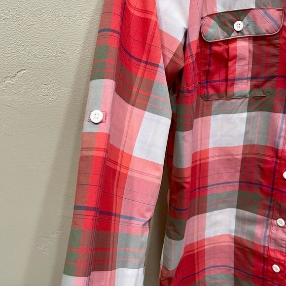 Eddie Bauer Pink Flannel Plaid Shirt - Size: Small - Picture 5 of 10